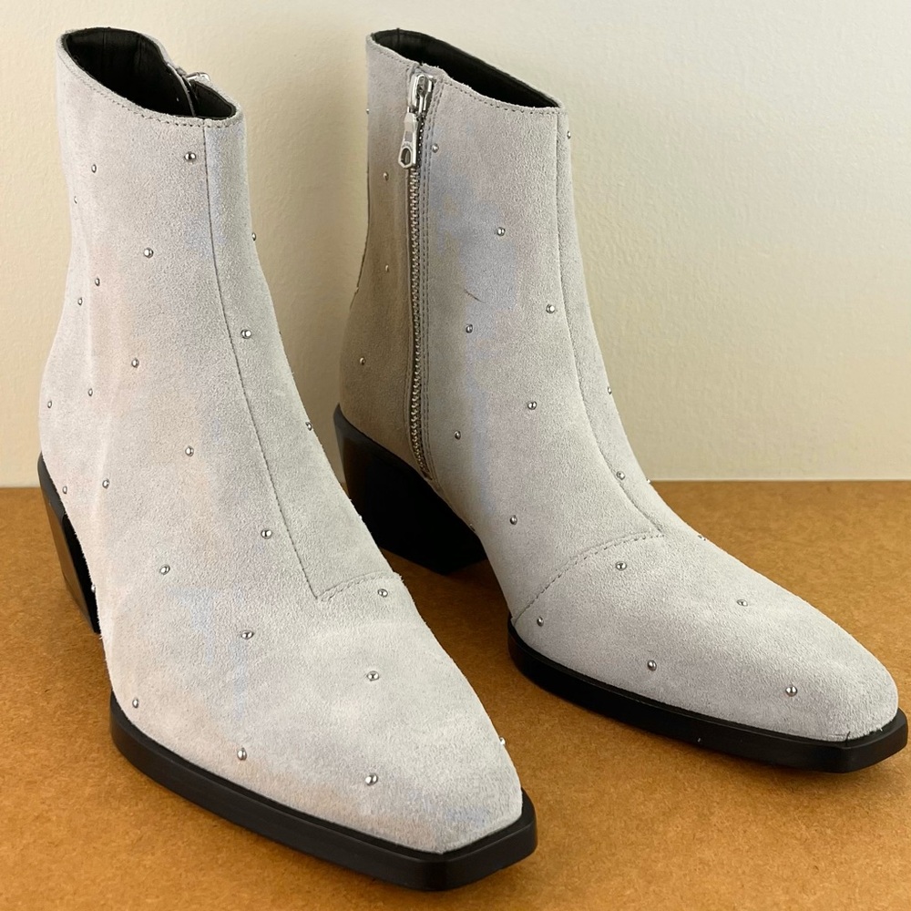 NEW RAG & BONE TAUPE SUEDE STUDDED BOOTIES - Picture 2 of 11